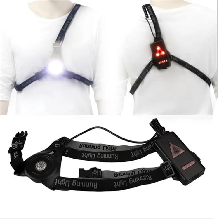 Outdoor Running Lights LED Night Flashlight USB Charge Chest Lamp