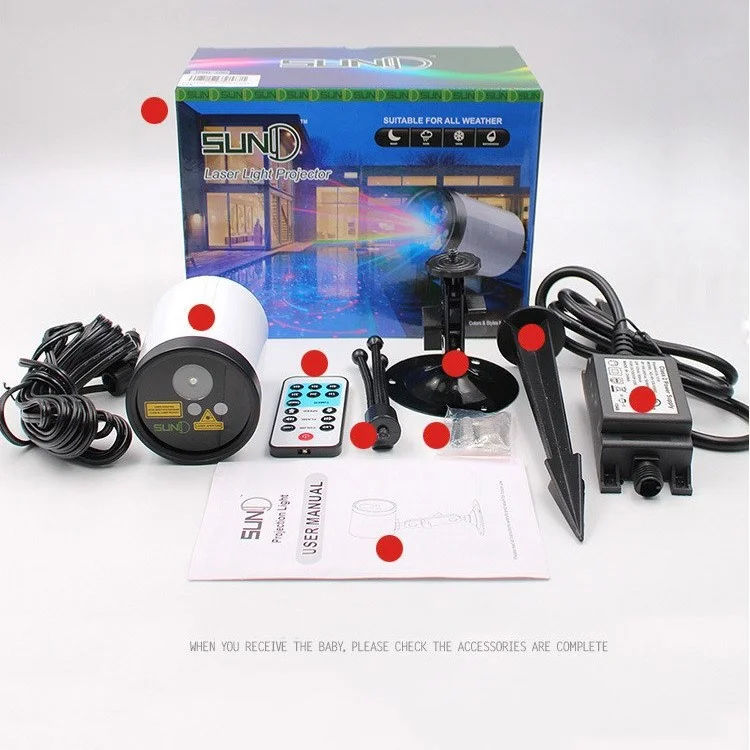 IP65 Waterproof Christmas Laser Projector Light for Christmas Parties and Garden Decoration - New Version / US Plug