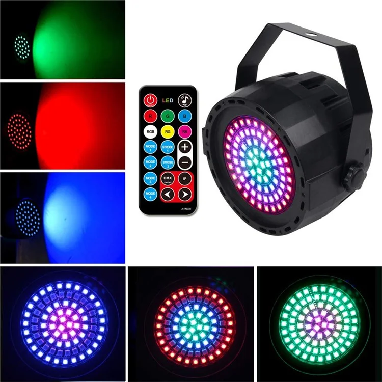 12W 78 LED Par Lights for Stage RGB LED DMX Controlled Sound Activated Remote for Wedding, Party, KTV - US Plug