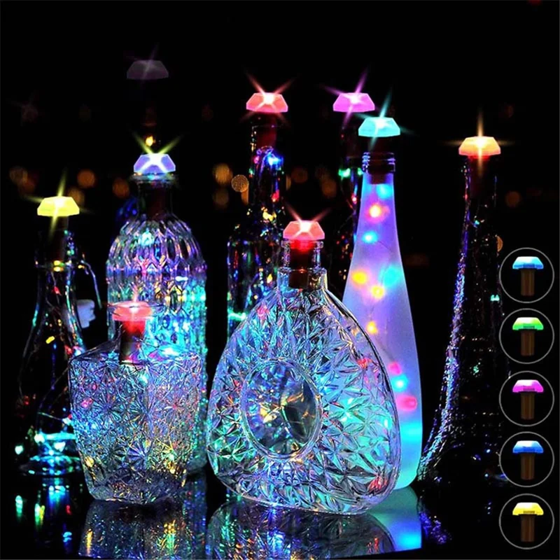 6Pcs/Set Outdoor Waterproof LED Solar Wine Bottle Copper-wire Fairy String Light