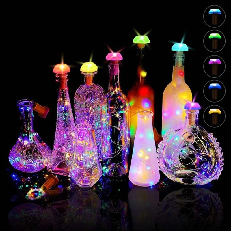6Pcs/Set Outdoor Waterproof LED Solar Wine Bottle Copper-wire Fairy String Light