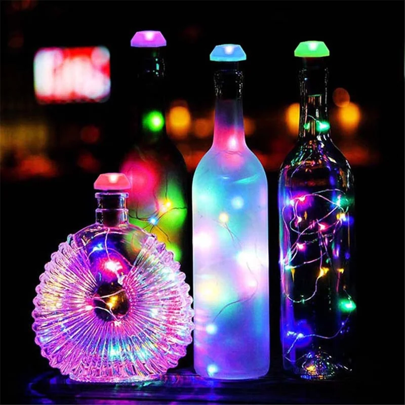6Pcs/Set Outdoor Waterproof LED Solar Wine Bottle Copper-wire Fairy String Light