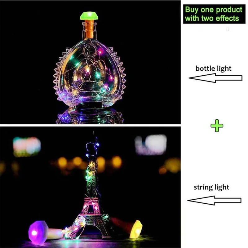6Pcs/Set Outdoor Waterproof LED Solar Wine Bottle Copper-wire Fairy String Light