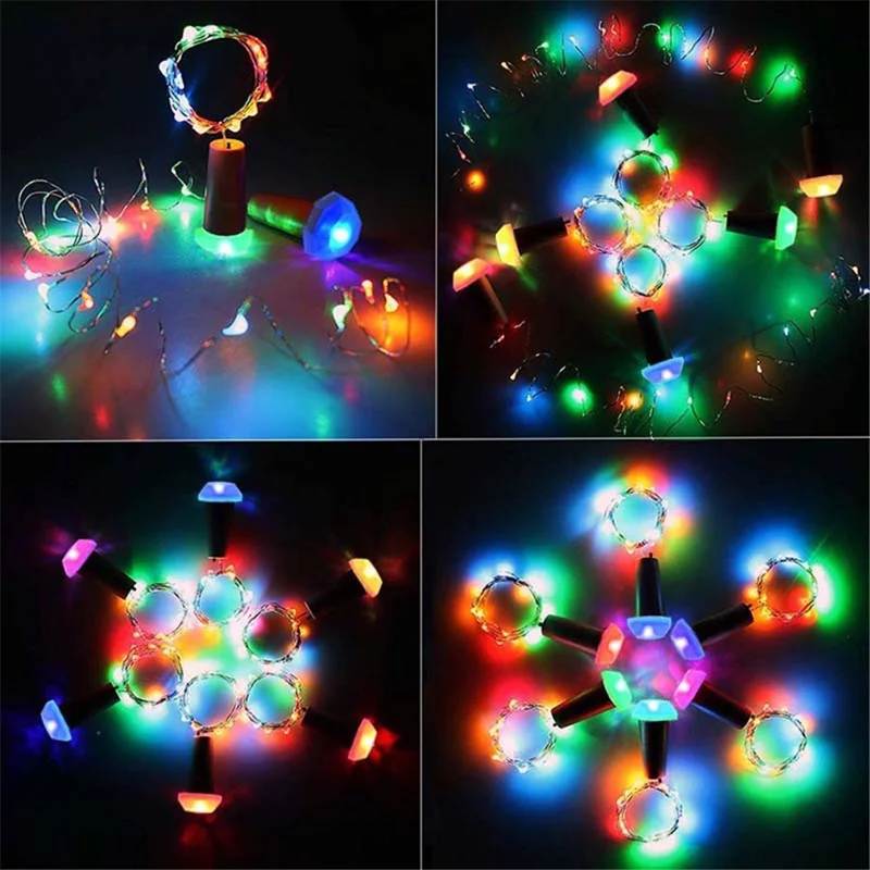 6Pcs/Set Outdoor Waterproof LED Solar Wine Bottle Copper-wire Fairy String Light