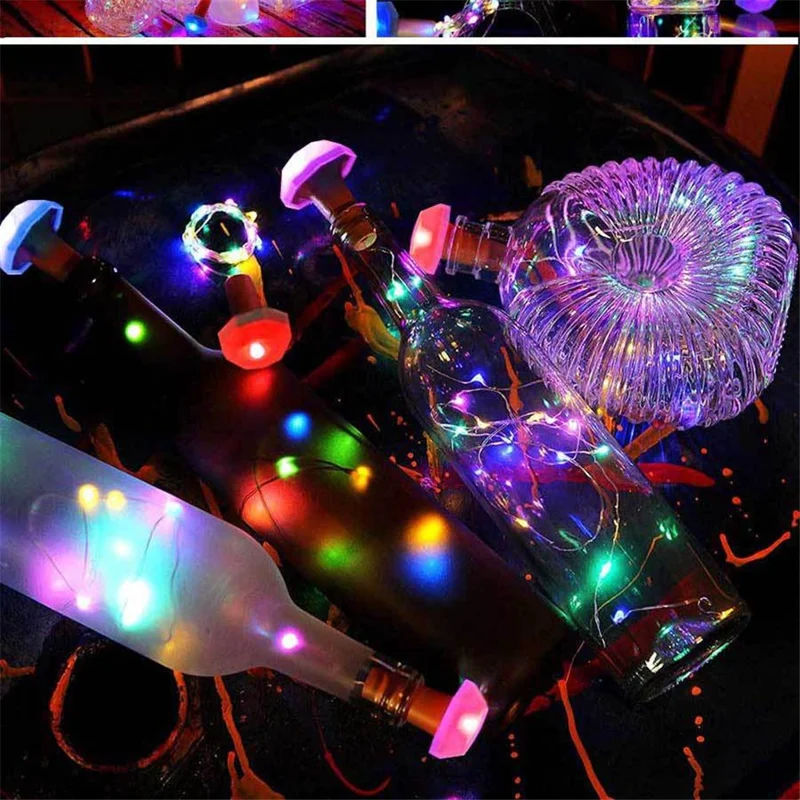 6Pcs/Set Outdoor Waterproof LED Solar Wine Bottle Copper-wire Fairy String Light