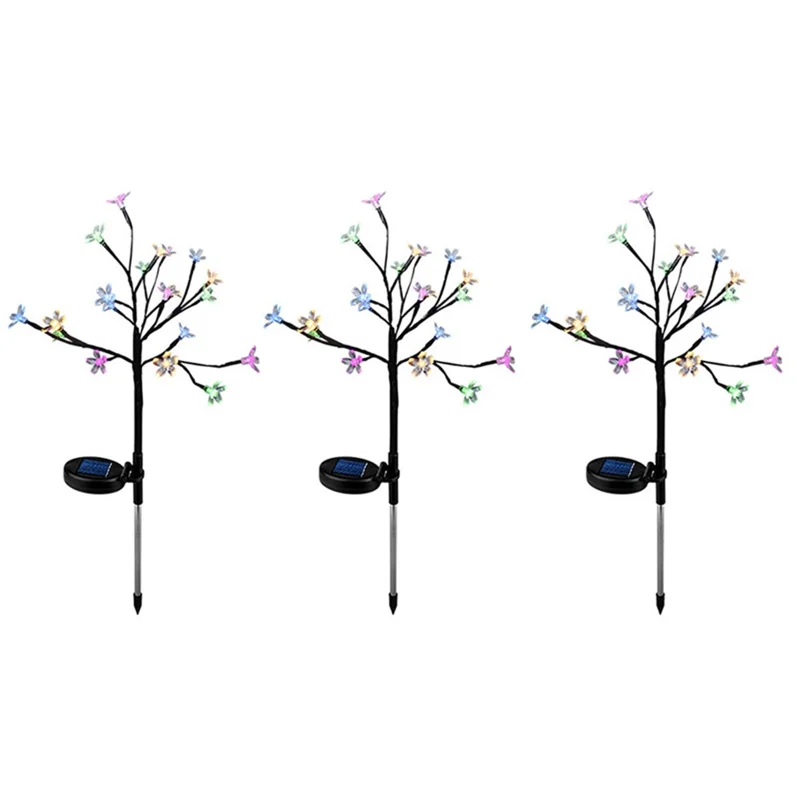 2Pcs Solar Cherry Flower 20-LED Light Outdoor Garden Yard Lawn Landscape Lamp