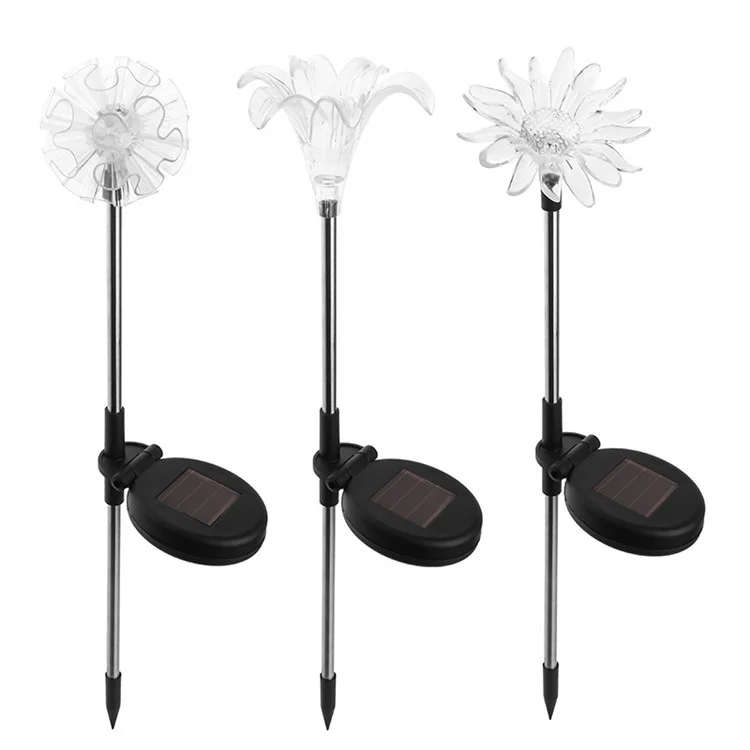 3Pcs LED Solar Power Dandelion Sunflower Stake Light Outdoor Garden Path Landscape Lamp