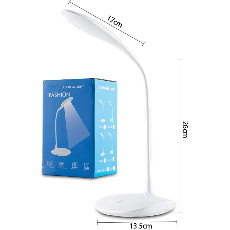 WS-601 360 Degree Adjustable Touch Switch Rechargeable Eye ProtectionSimple LED Table Lamp