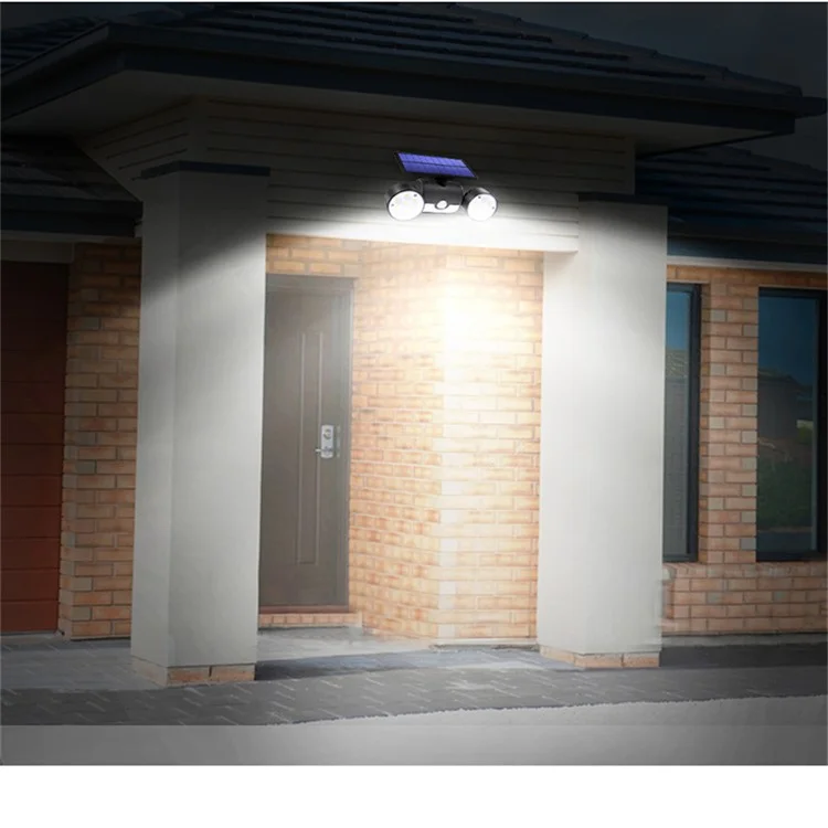 30-led-solarlicht Dual Head Solar Lamp Pir-bewegungssensor Spotlight Wasserdichte Wand im Freien im Freien Leuchten - Weiß