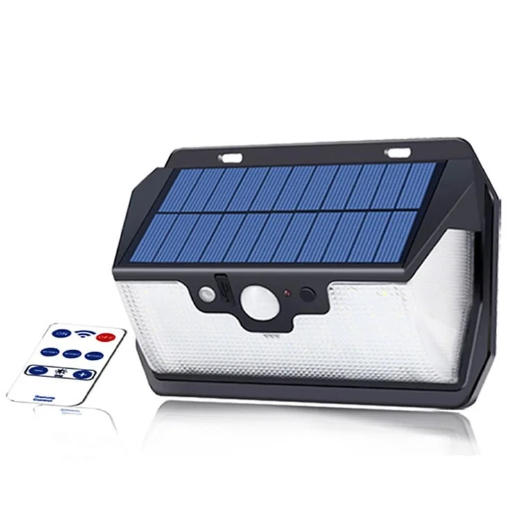 Lâmpadas Solares Solares de 55 Lâmpadas Solares Luz de Indução Remota Luz de Parede USB Sensor de Movimento à Prova D'água PIR Para o Jardim do Jardim ao ar Livre - Branco