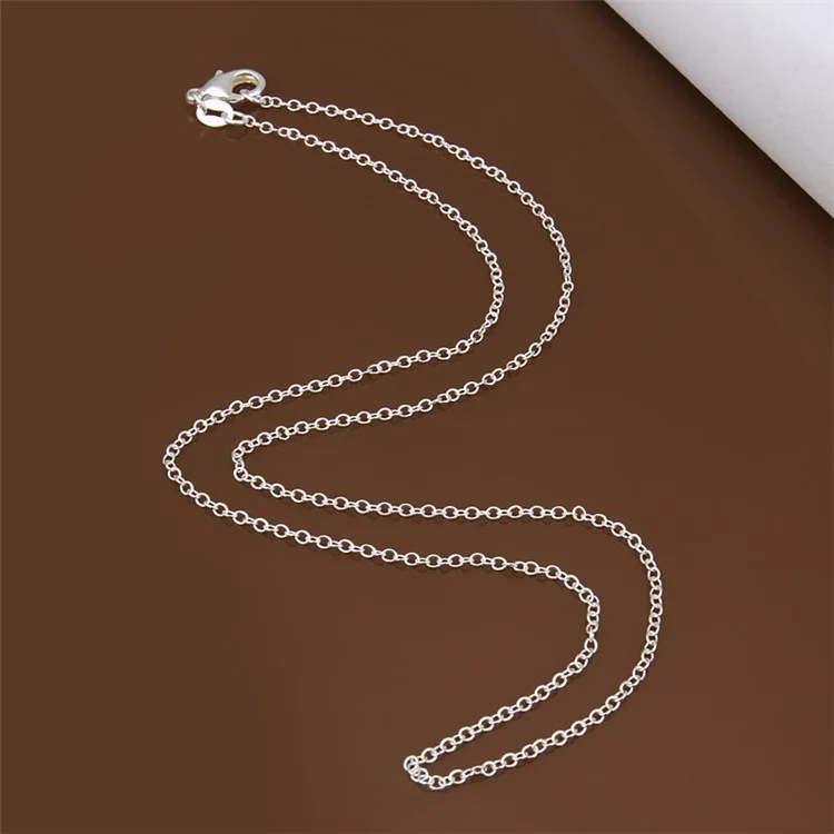 1.0mm Silver Plated Chain Necklace (Length: 45cm)