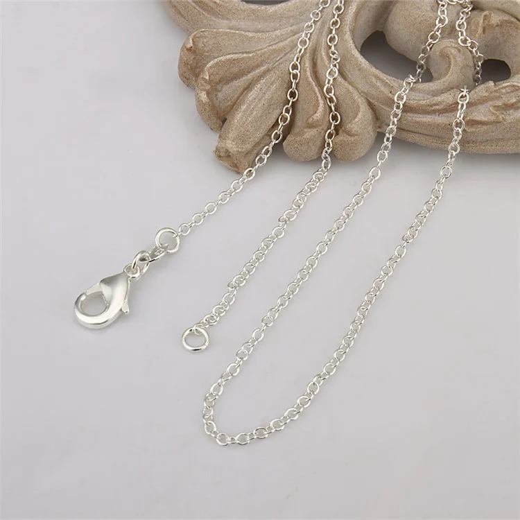 1.0mm Silver Plated Chain Necklace (Length: 45cm)
