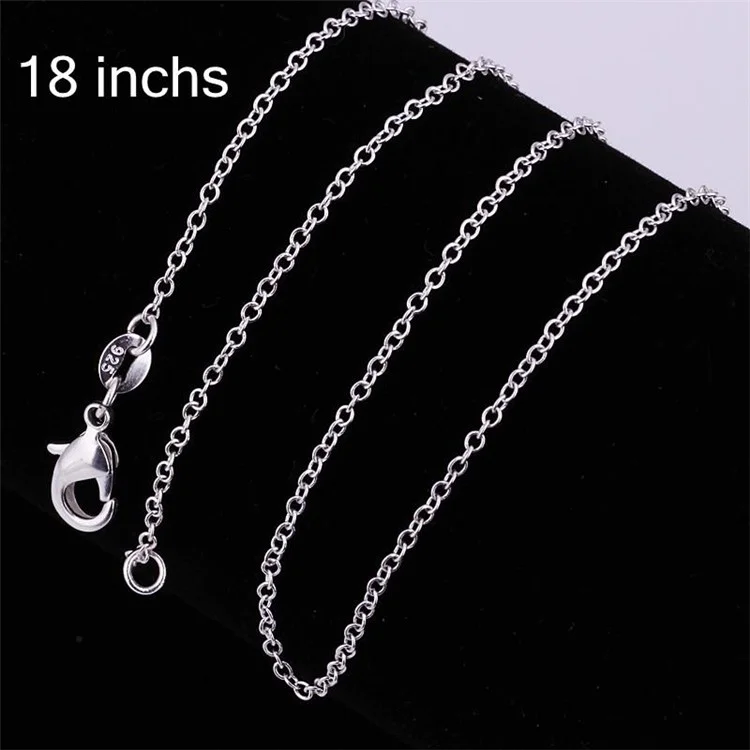 1.0mm Silver Plated Chain Necklace (Length: 45cm)