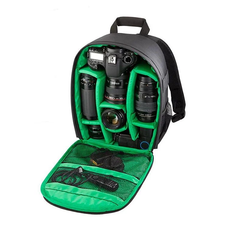 Photo Shoulder Backpack Outdoor Professional Anti-splashing SLR Camera Bag - Green