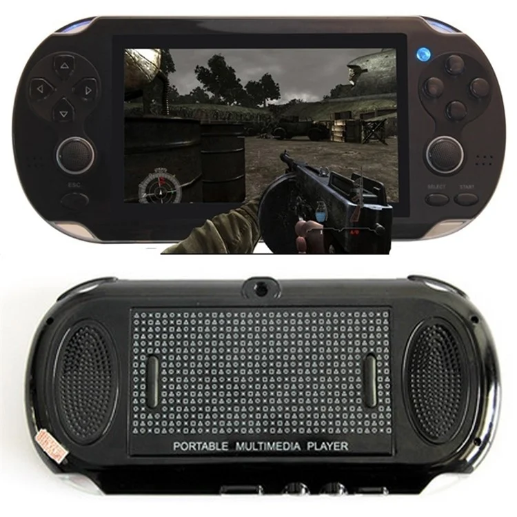 4.3 inch Games Playstation Handheld Video Game Console MP5 Media Player with Free 200 Games - Black / EU Plug