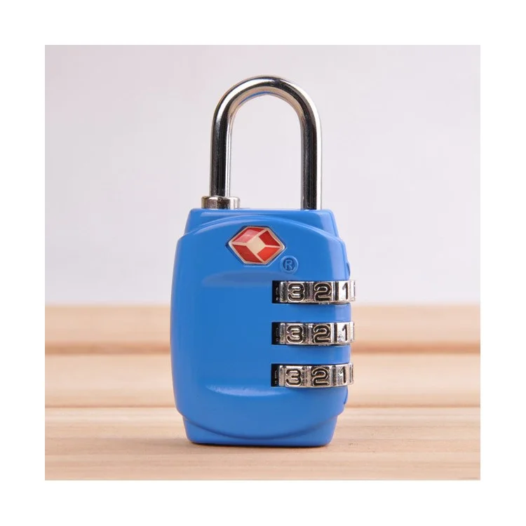 TSA Travel Lock 3-Dial Combination Luggage Padlock - Blue