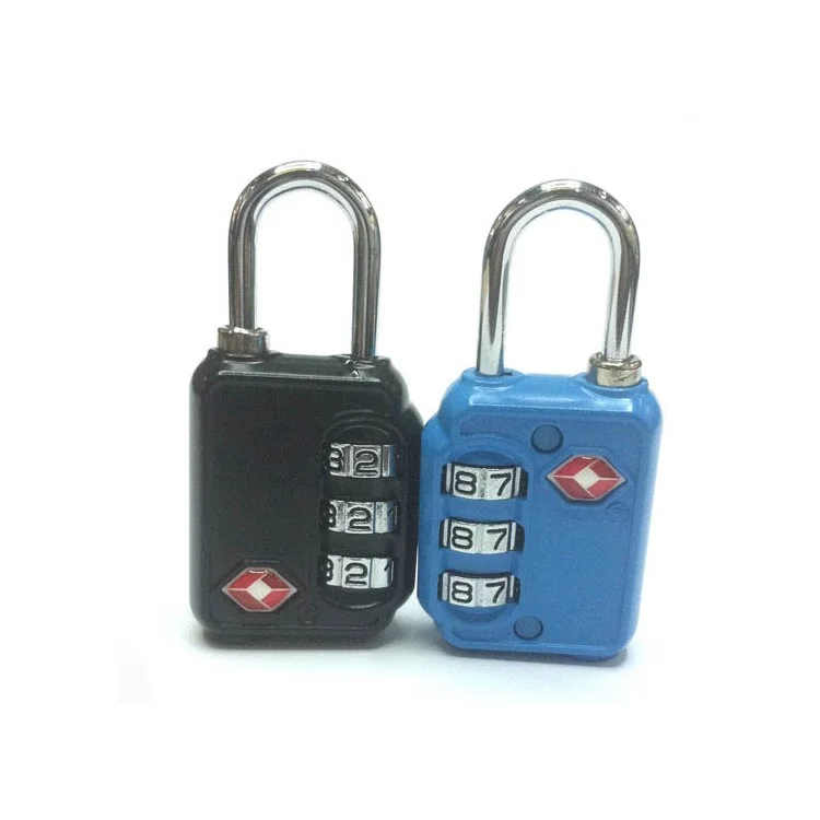 TSA Travel Lock 3-Dial Combination Luggage Padlock - Blue