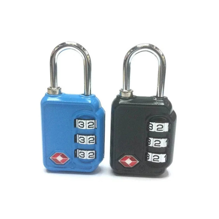 TSA Travel Lock 3-Dial Combination Luggage Padlock - Blue