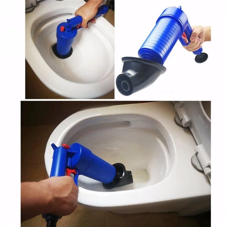 Home Toilet Floor Drain Canalisation Air Power Plunger Blaster Pump Cleaner with 4 Suckers