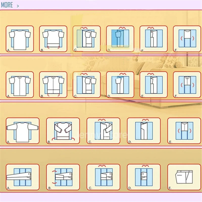 T-shirt di Grandi Dimensioni Per Adulti Organizzatore di Cartelle Per Abbigliamento Per Abbigliamento - Blu