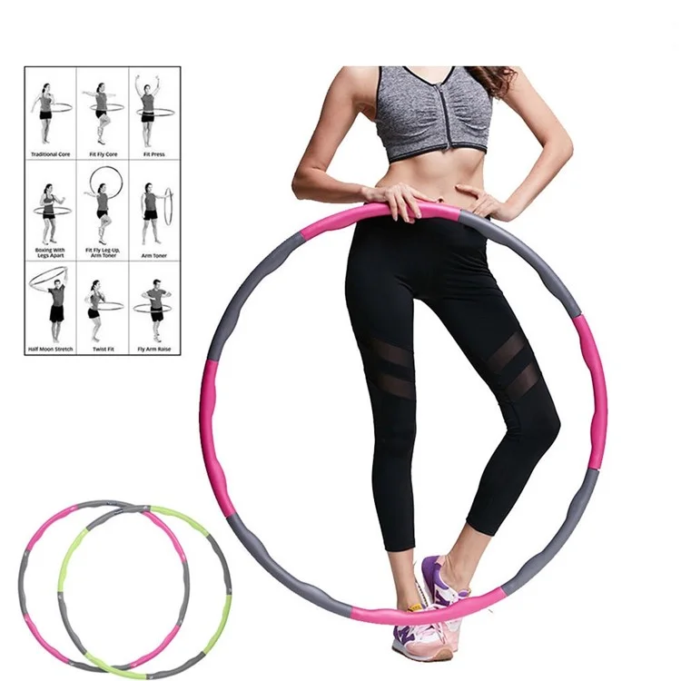 Fitness Exercise Workout GYM Professional Wave Weighted Hula Hoop - Pink