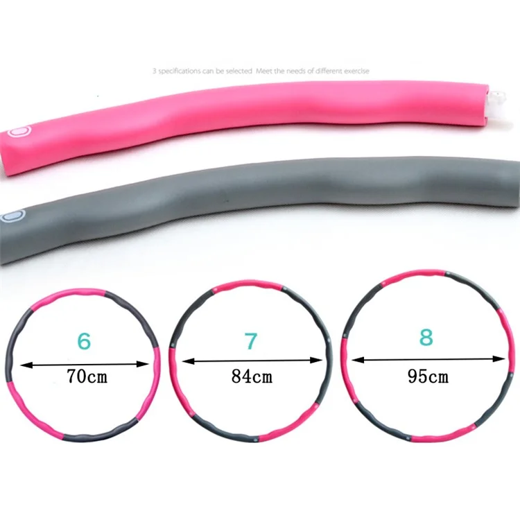 Fitness Exercise Workout GYM Professional Wave Weighted Hula Hoop - Pink
