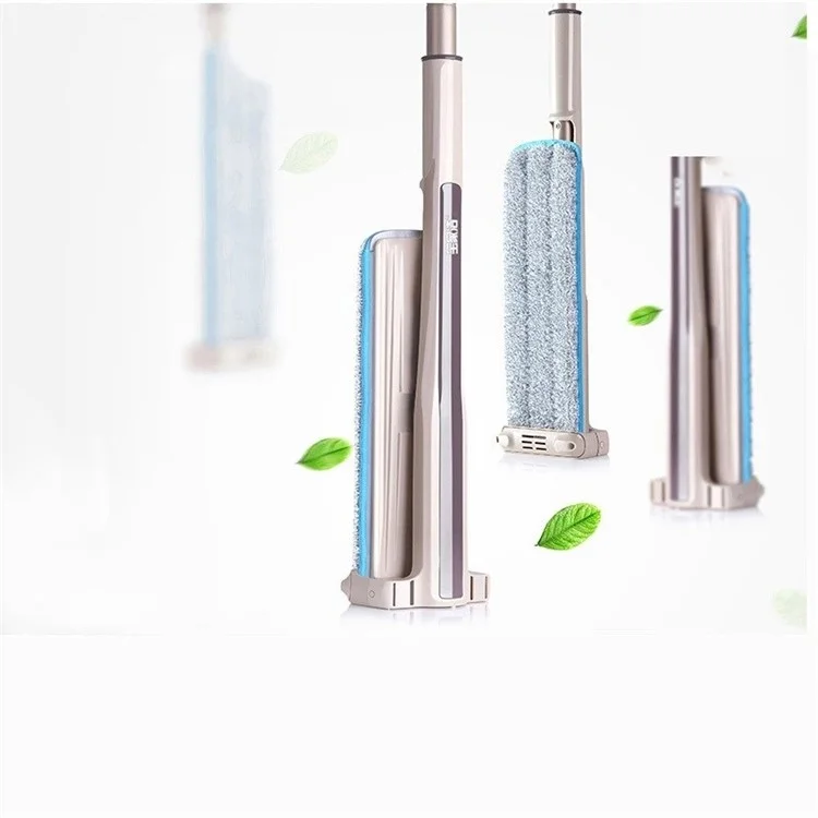 Automatic Squeezed Hands Free Flat Floor Mop with 4 Microfiber Cloths