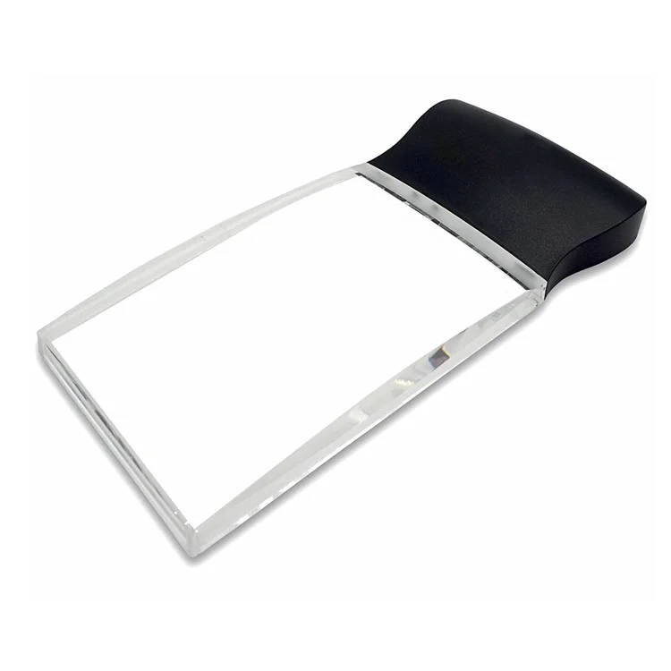 Large Rectangular 2X Handheld Magnifying Glass LED Light Magnifier Lens