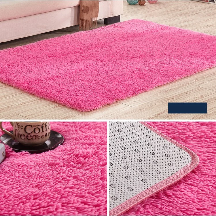 Anti-slip Living Room Side Table Sofa Carpet Floor Mat Rug, 50 x 80cm - Rose