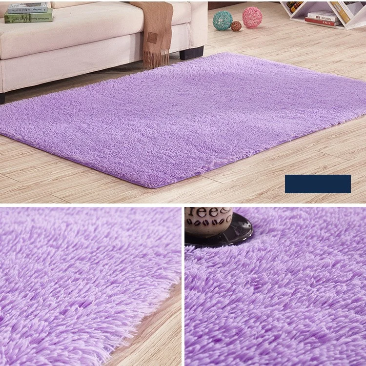 Anti-slip Living Room Side Table Sofa Carpet Floor Mat Rug, 50 x 80cm - Light Purple