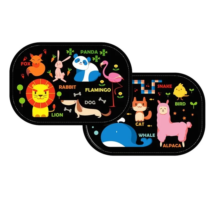 2Psc/Set Electrostatic Adsorption Car Side Window Sun Shade Blocks for Baby Kids Pets - Animal World