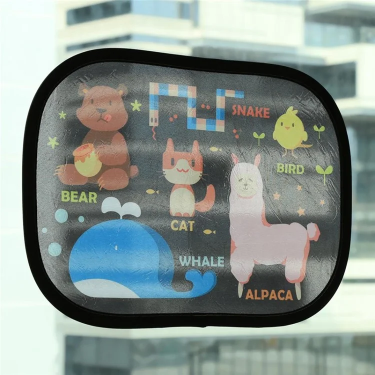 2Psc/Set Electrostatic Adsorption Car Side Window Sun Shade Blocks for Baby Kids Pets - Animal World