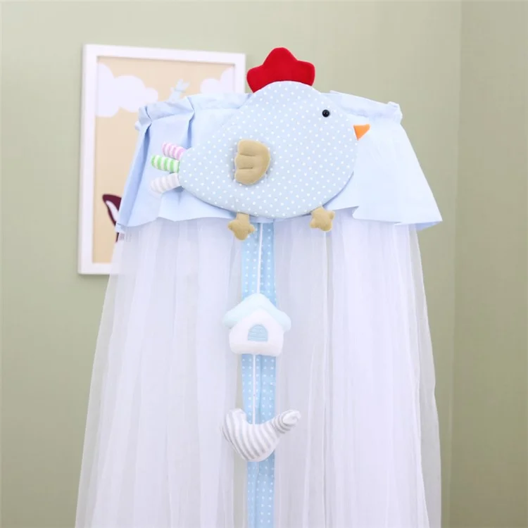 50D High Density Height Adjustable Baby Infant Bed Mosquito Net with Cute Toy Decor