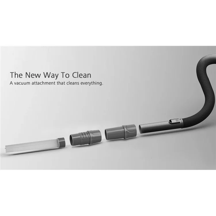 Dust Brush Cleaner Universal Vacuum Attachment Cleaning Tool for Air Vents/Keyboards/Drawers/Car etc. - Grey