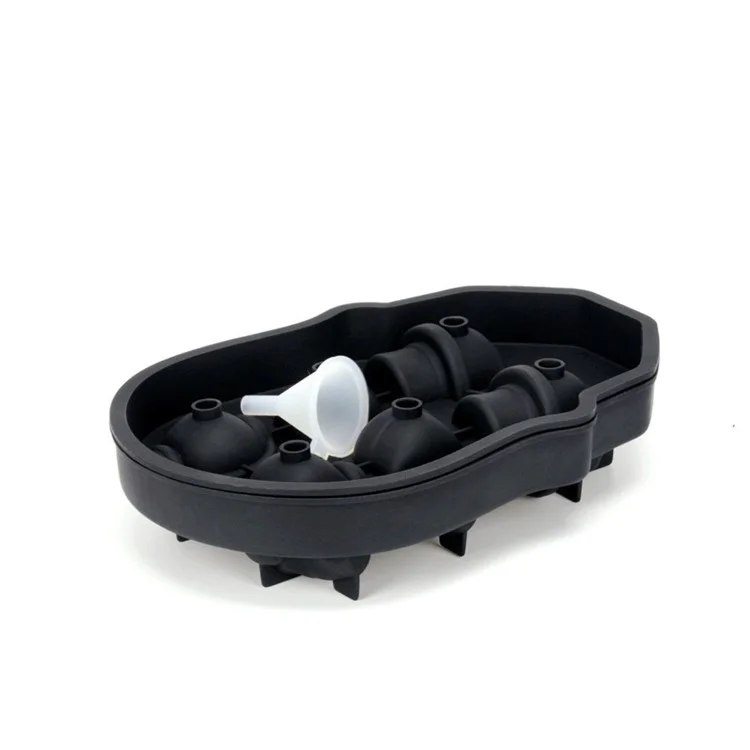 Stampo Per Cranio in Silicone 3D 6 Mormo di Cubo di Ghiaccio Candy Candy Sugar Chocolate Mup Maker - Nero