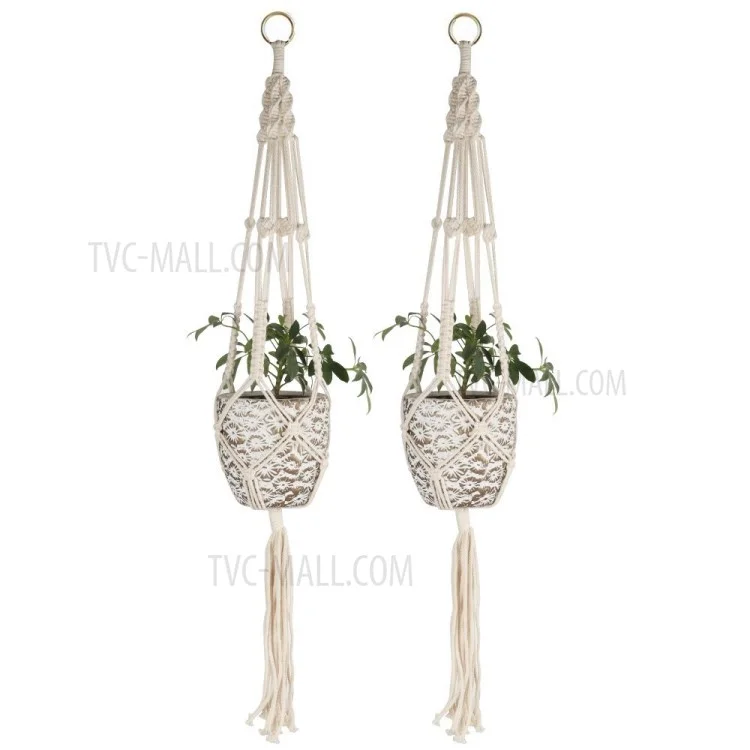 2PCS/Lot Macrame Plant Hanger Indoor Outdoor Flower Pot Plant Holder Hanging Planter Basket