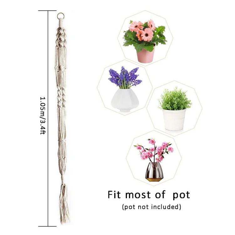 2PCS/Lot Macrame Plant Hanger Indoor Outdoor Flower Pot Plant Holder Hanging Planter Basket