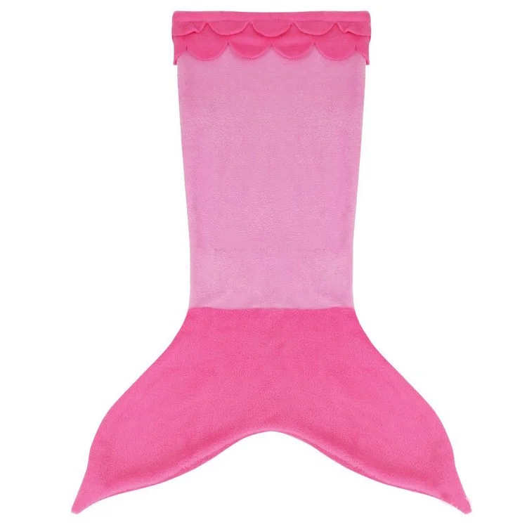 Mermaid Shape Flannel Sleep Bag Blanket for Keeping Warm, Size: S - Rose / Pink