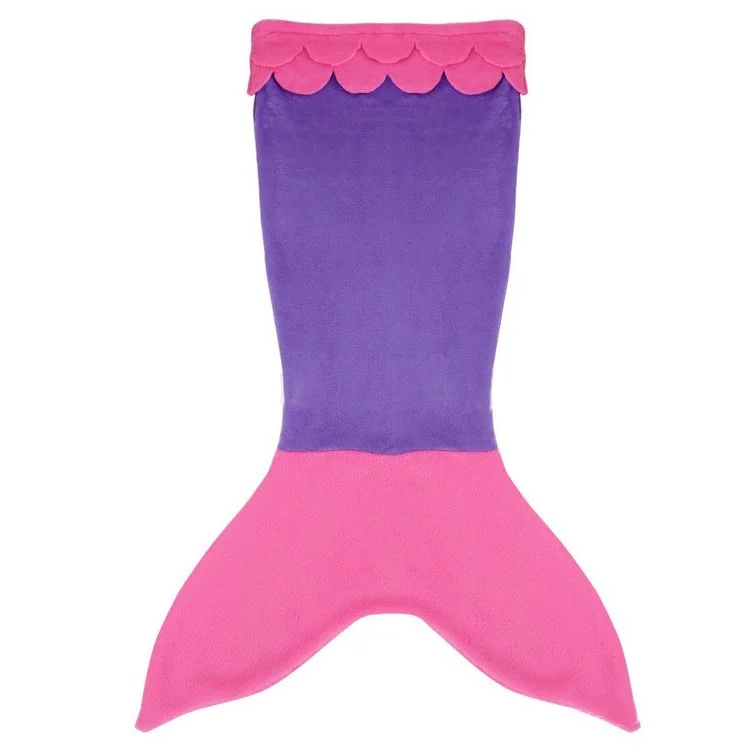 Mermaid Shape Flannel Sleep Bag Blanket for Keeping Warm, Size: M - Rose / Purple