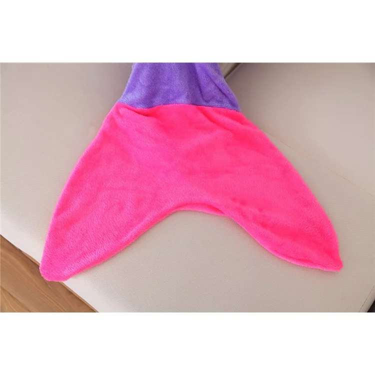 Mermaid Shape Flannel Sleep Bag Blanket for Keeping Warm, Size: M - Rose / Purple