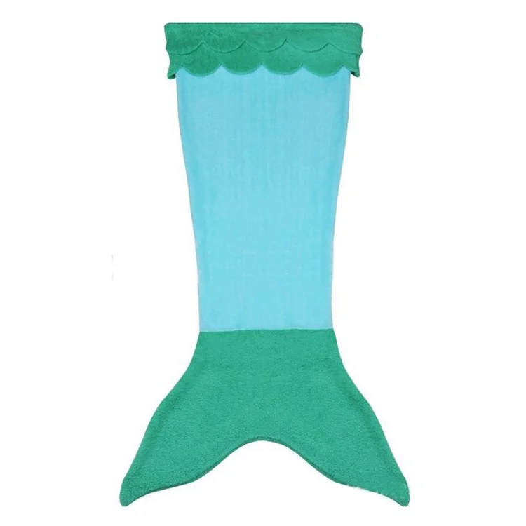 Mermaid Shape Flannel Sleep Bag Blanket for Keeping Warm, Size: L - Dark Green / Dark Blue