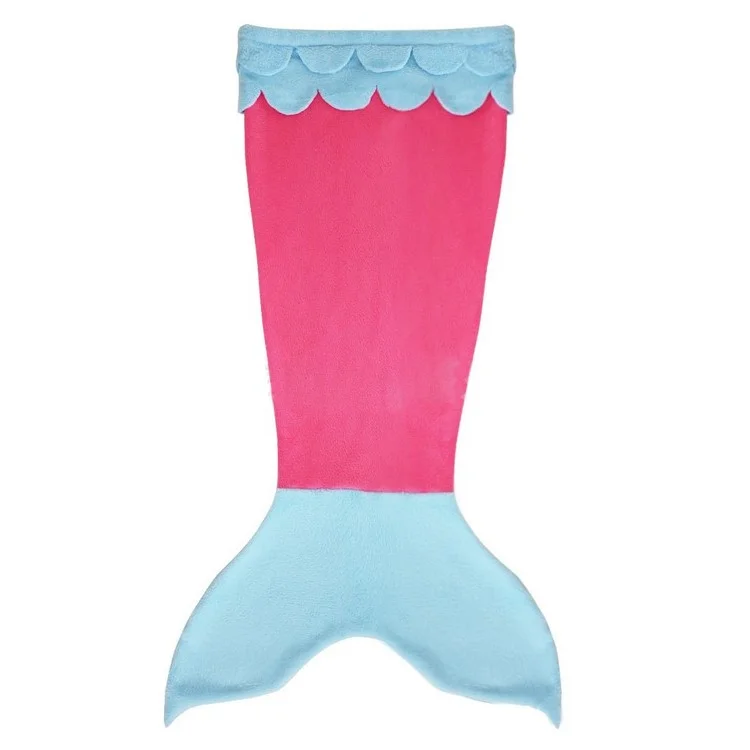 Mermaid Shape Flannel Sleep Bag Blanket for Keeping Warm, Size: M - Baby Blue / Rose