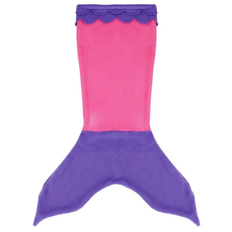 Mermaid Shape Flannel Sleep Bag Blanket for Keeping Warm, Size: S - Purple / Rose