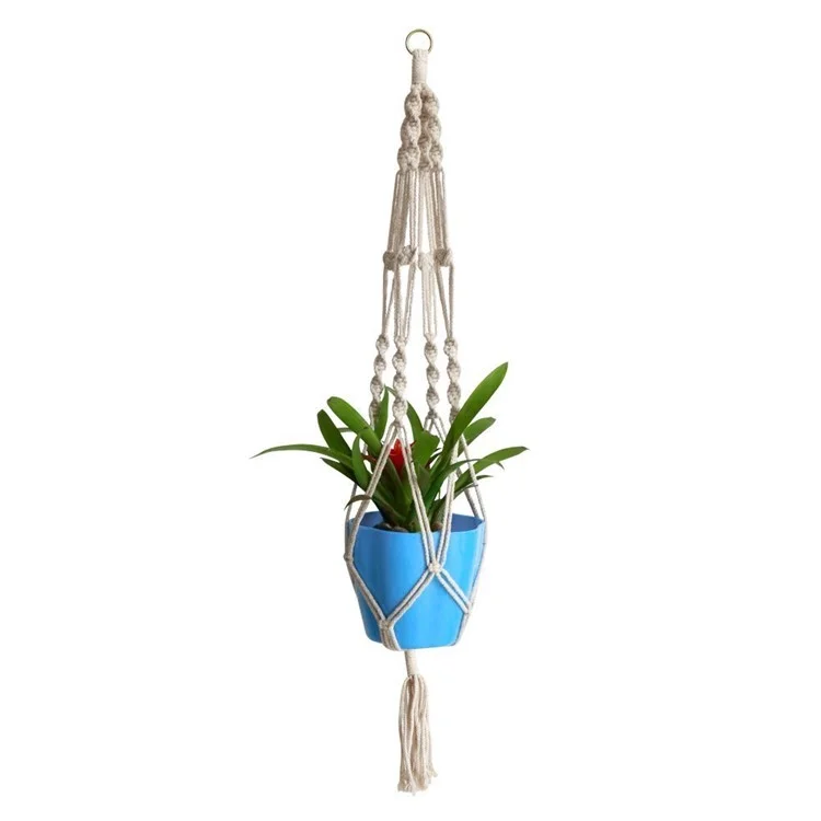4PCS/Lot Macrame Plant Hanger Outdoor Indoor Flower Pot Plant Holder Hanging Planter Basket