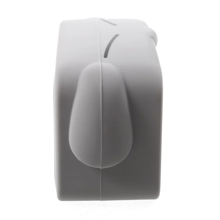 LJA-002 Lovely Grey Dog Shaped LED Ultra-quiet Sound Control Alarm Clock with Temperature Dispaly