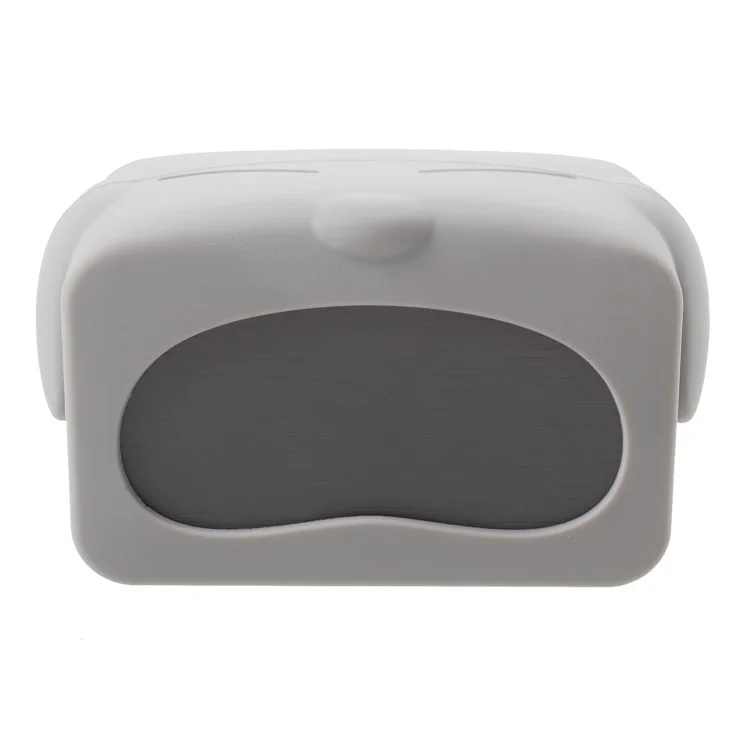 LJA-002 Lovely Grey Dog Shaped LED Ultra-quiet Sound Control Alarm Clock with Temperature Dispaly