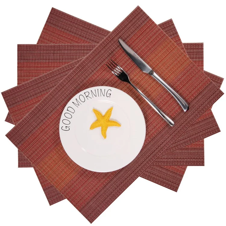 4PCS/Lot Non-slip PVC Kitchen Mats for Dining Table, Size: 45 x 30cm - Coffee