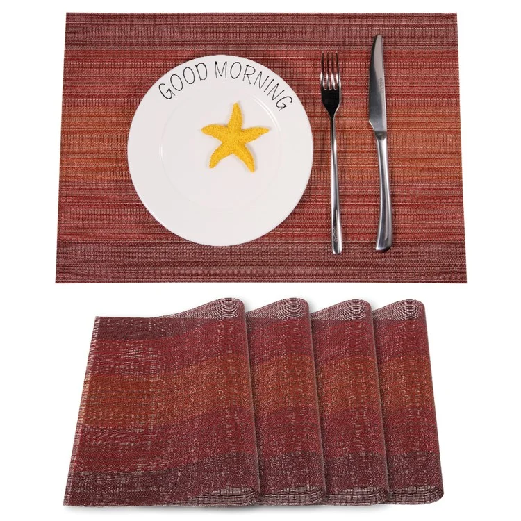 4PCS/Lot Non-slip PVC Kitchen Mats for Dining Table, Size: 45 x 30cm - Coffee