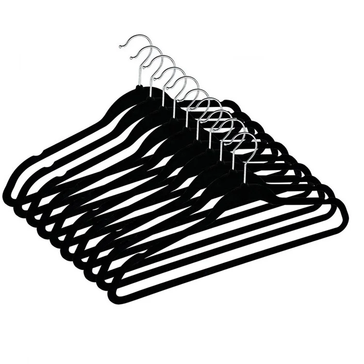 10PCS/Pack 360-Degree Rotatory Non-Slip Velvet Hangers Clothes Hanger Hook