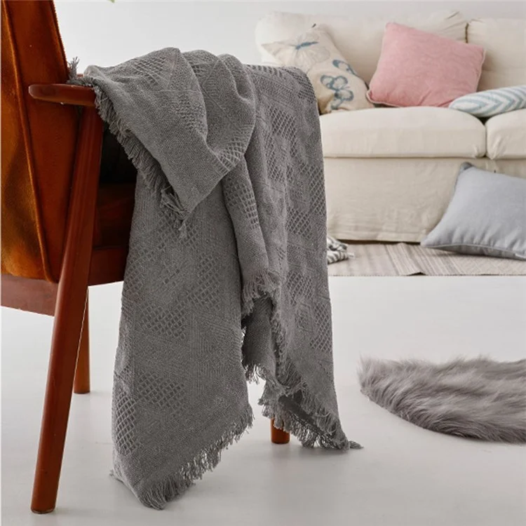 Solid Color Knitted Plaid Blanket Two-seater Tablecloth Furniture Sofa Cover Anti-slip Slipcover, Size: 180 x 230cm
